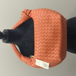 a new day Woven Hobo Shoulder Bag in Coral Orange